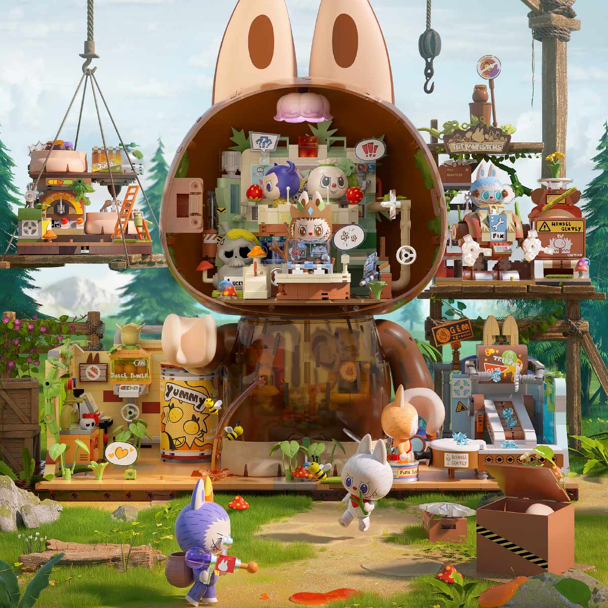 THE MONSTERS Forest Secret Base Series Blocks-Playful Home
