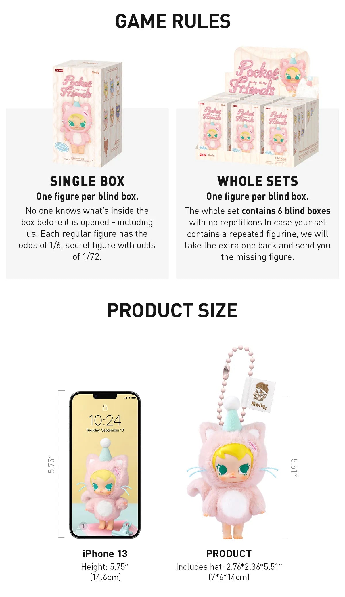 (Outer box damaged only) Baby MOLLY Pocket Friends Series