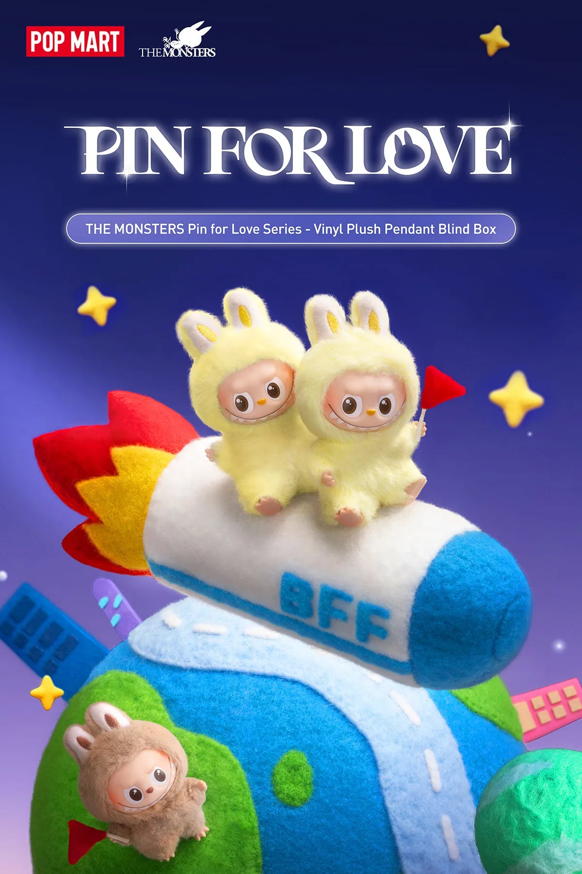 THE MONSTERS Pin For Love Series - Vinyl Plush Pendant Blind Box (A-M)