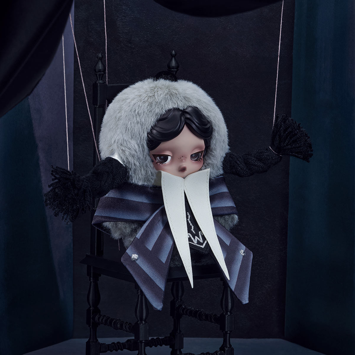 SKULLPANDA × Wednesday Plush（Nevermore Academy Uniform Version）