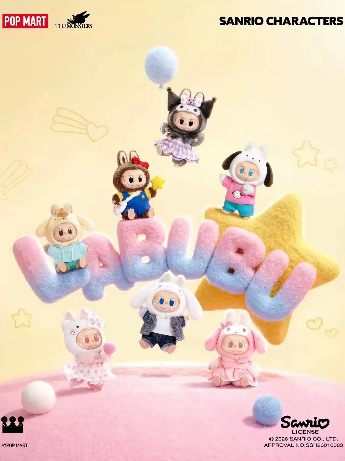 [PRE-ORDER] THE MONSTERS x Hello Kitty and Friends Series - Vinyl Plush Pendant Blind Box