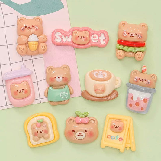 Cute Bear Cafe Charms