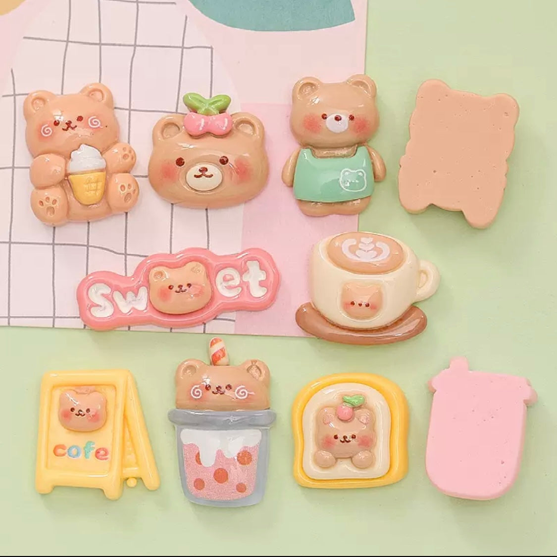 Cute Bear Cafe Charms